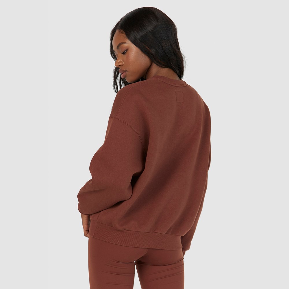 Lounge Underwear 365 Oversized Crew Neck Jumper Chocola | JX9186450