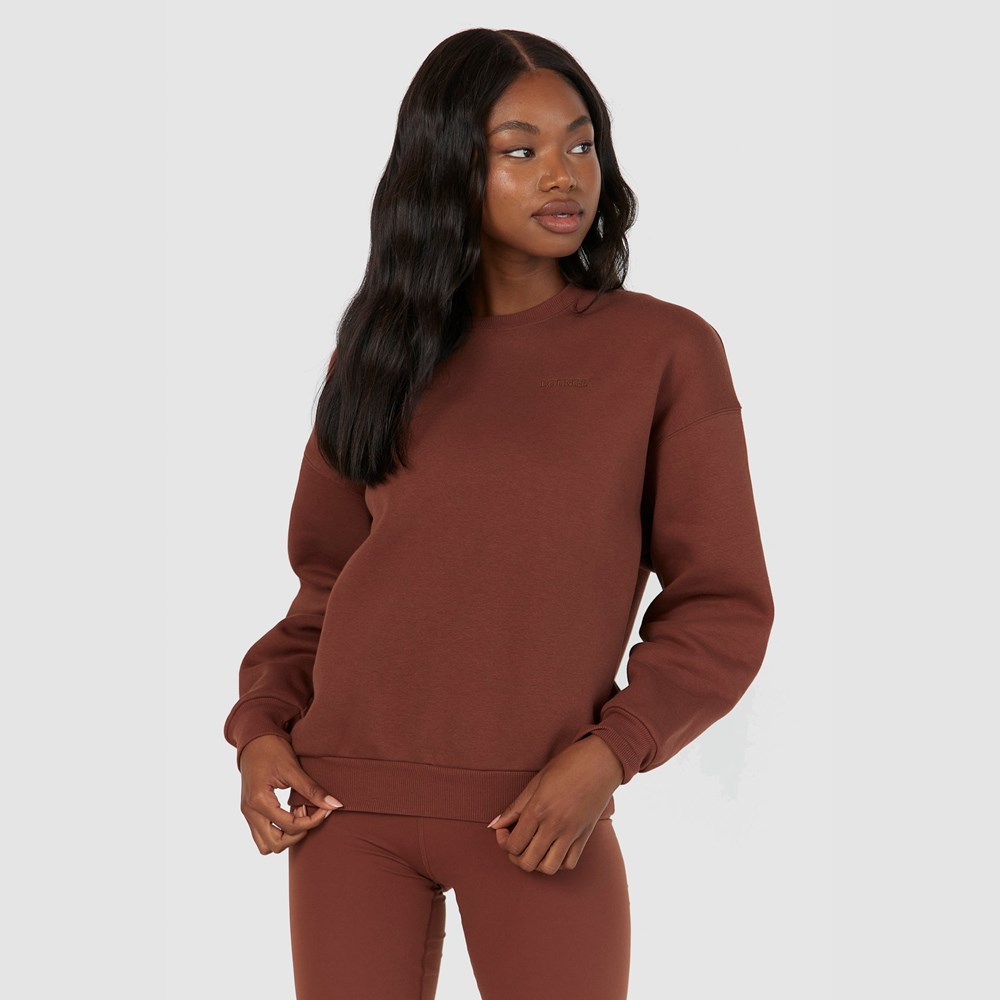 Lounge Underwear 365 Oversized Crew Neck Jumper Chocola | JX9186450