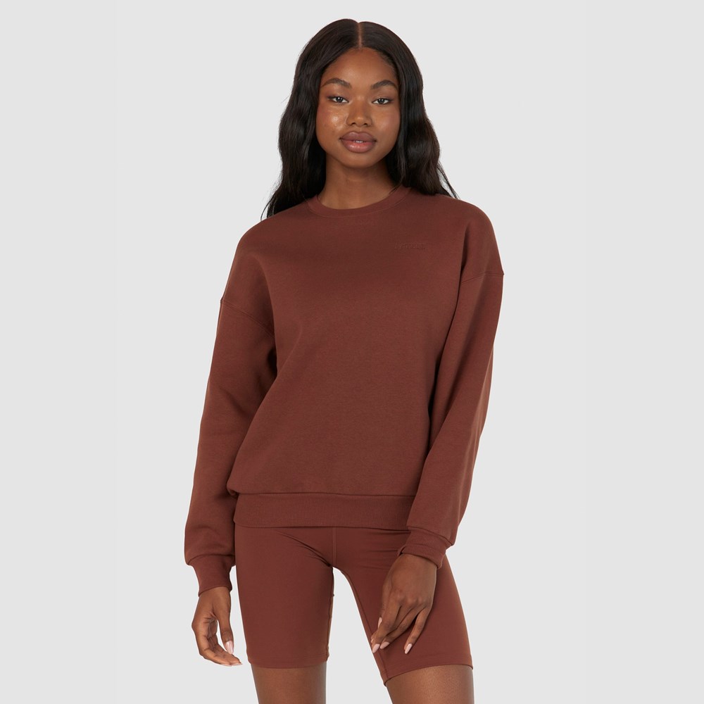 Lounge Underwear 365 Oversized Crew Neck Jumper Chocola | JX9186450