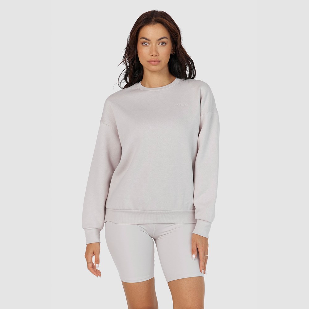 Lounge Underwear 365 Oversized Crew Neck Jumper Stone | VR1049573