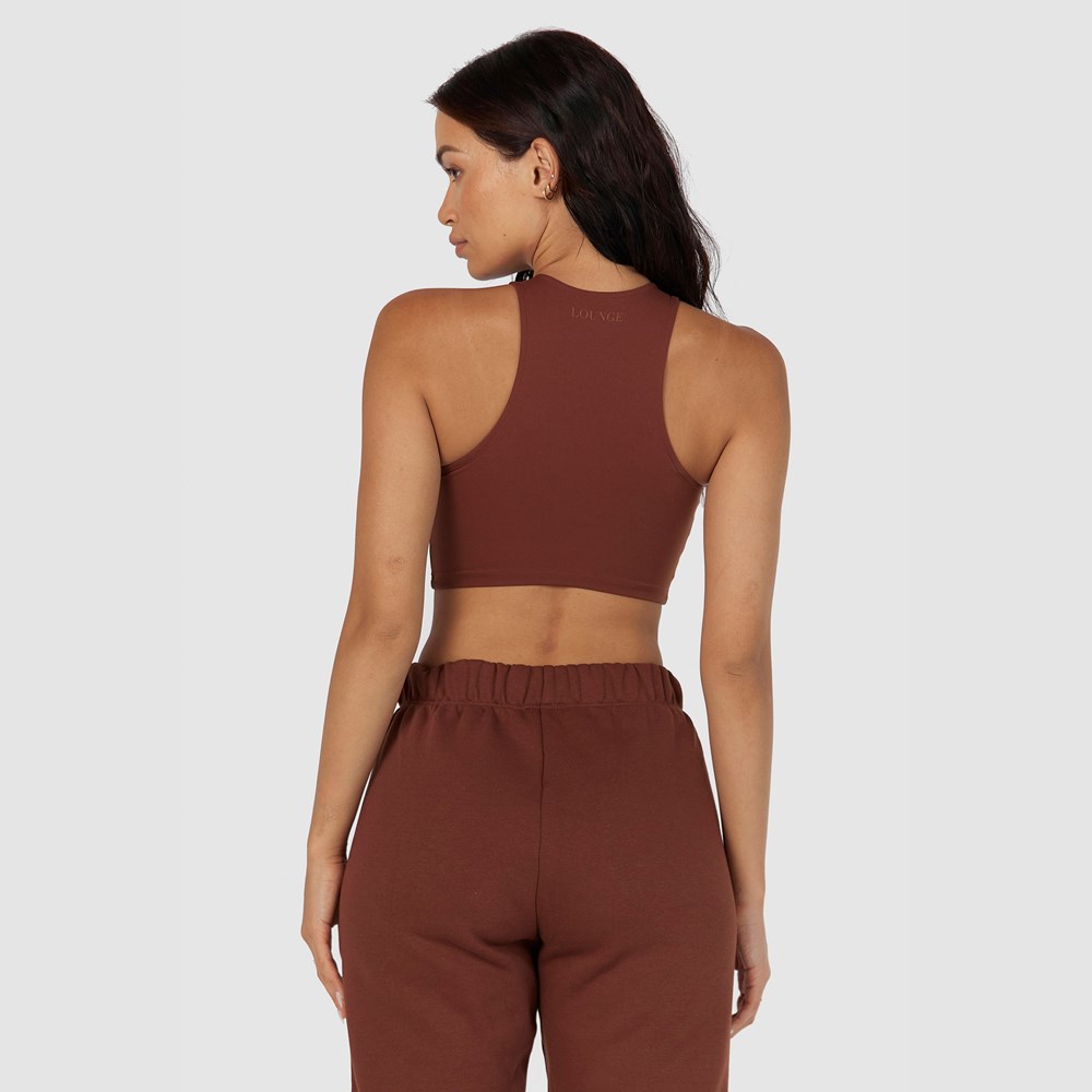 Lounge Underwear 365 Second Skin Racerback Top Chocola | EU8406123