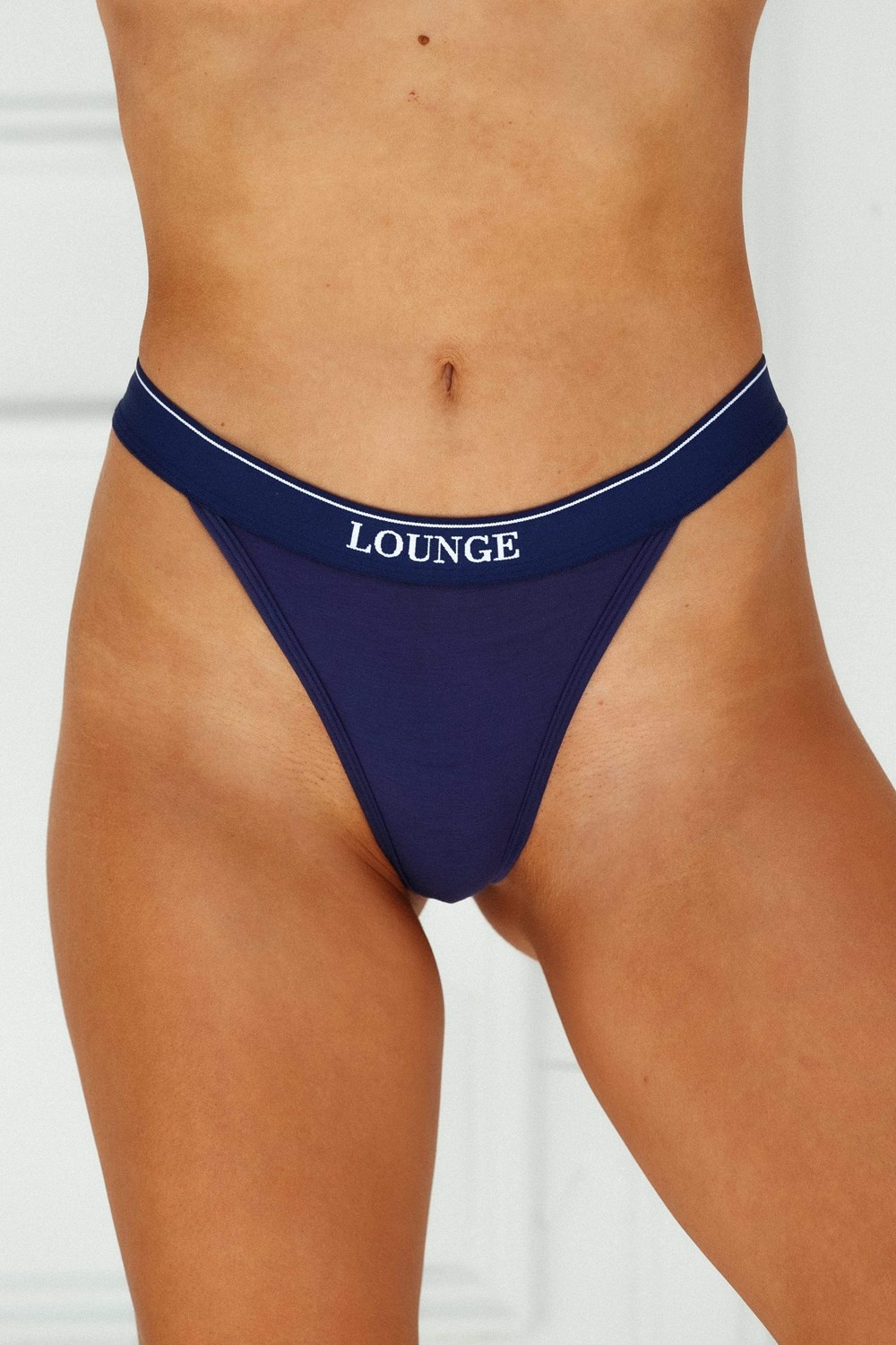 Lounge Underwear Bamboo Minimal Triangle String Donkerblauw | KF1508793