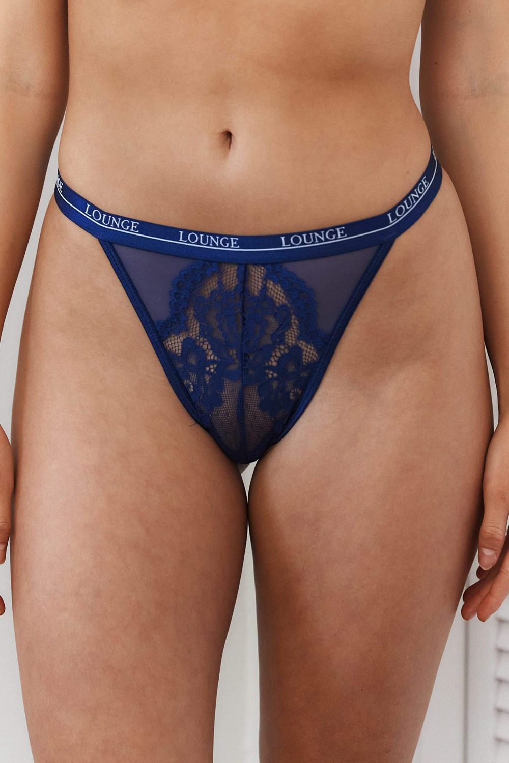 Lounge Underwear Blossom String Donkerblauw | MO7368492