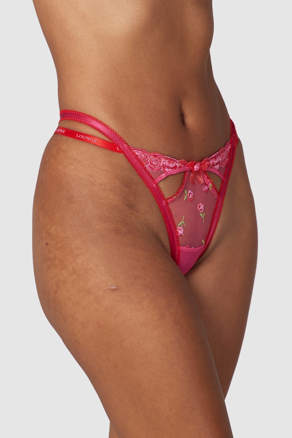 Lounge Underwear Blush Embroidered G-string Roze | PS9172305