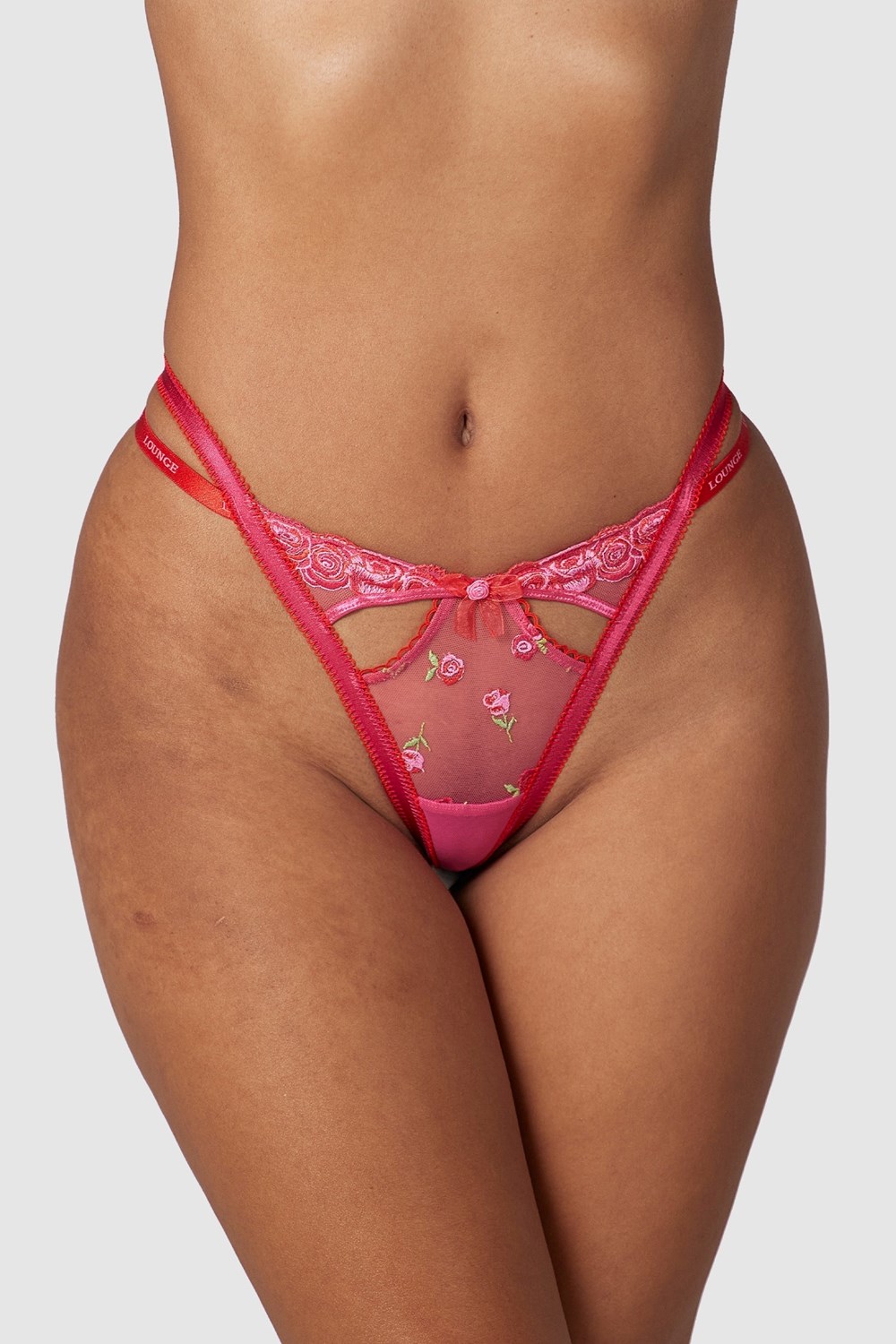 Lounge Underwear Blush Embroidered G-string Roze | PS9172305