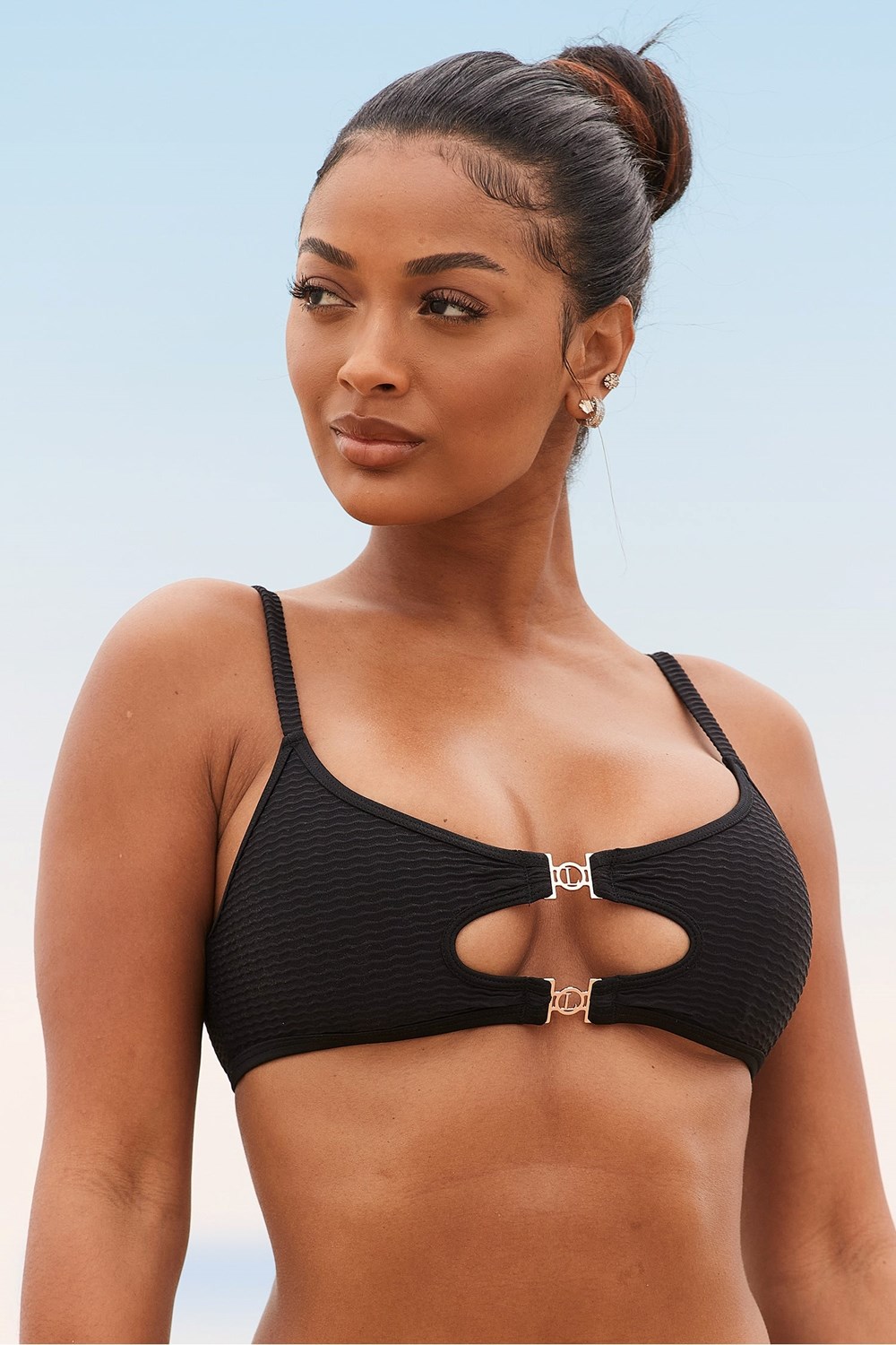 Lounge Underwear Cali Textured Bikini Top Zwart | DA9362458