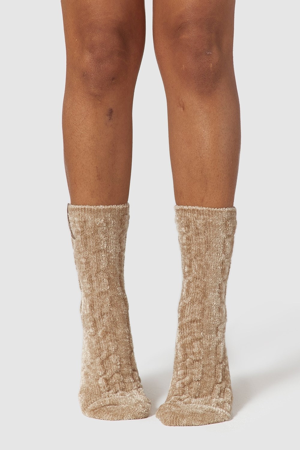 Lounge Underwear Chenille Gebreid Socks Mink | FC9673841