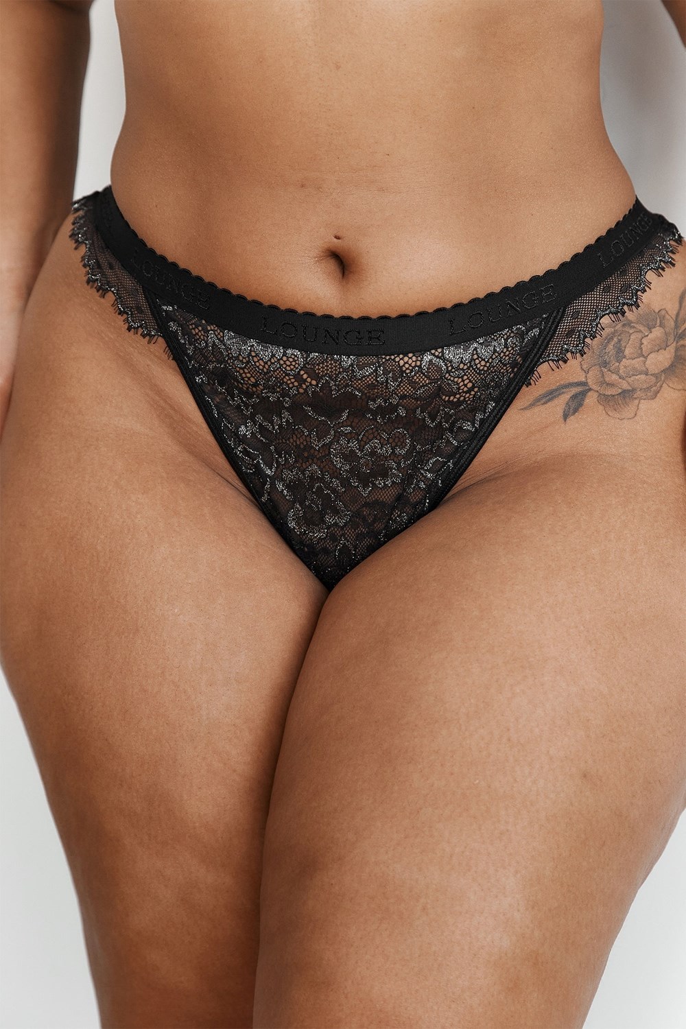 Lounge Underwear Desire String Zwart | XV3574289