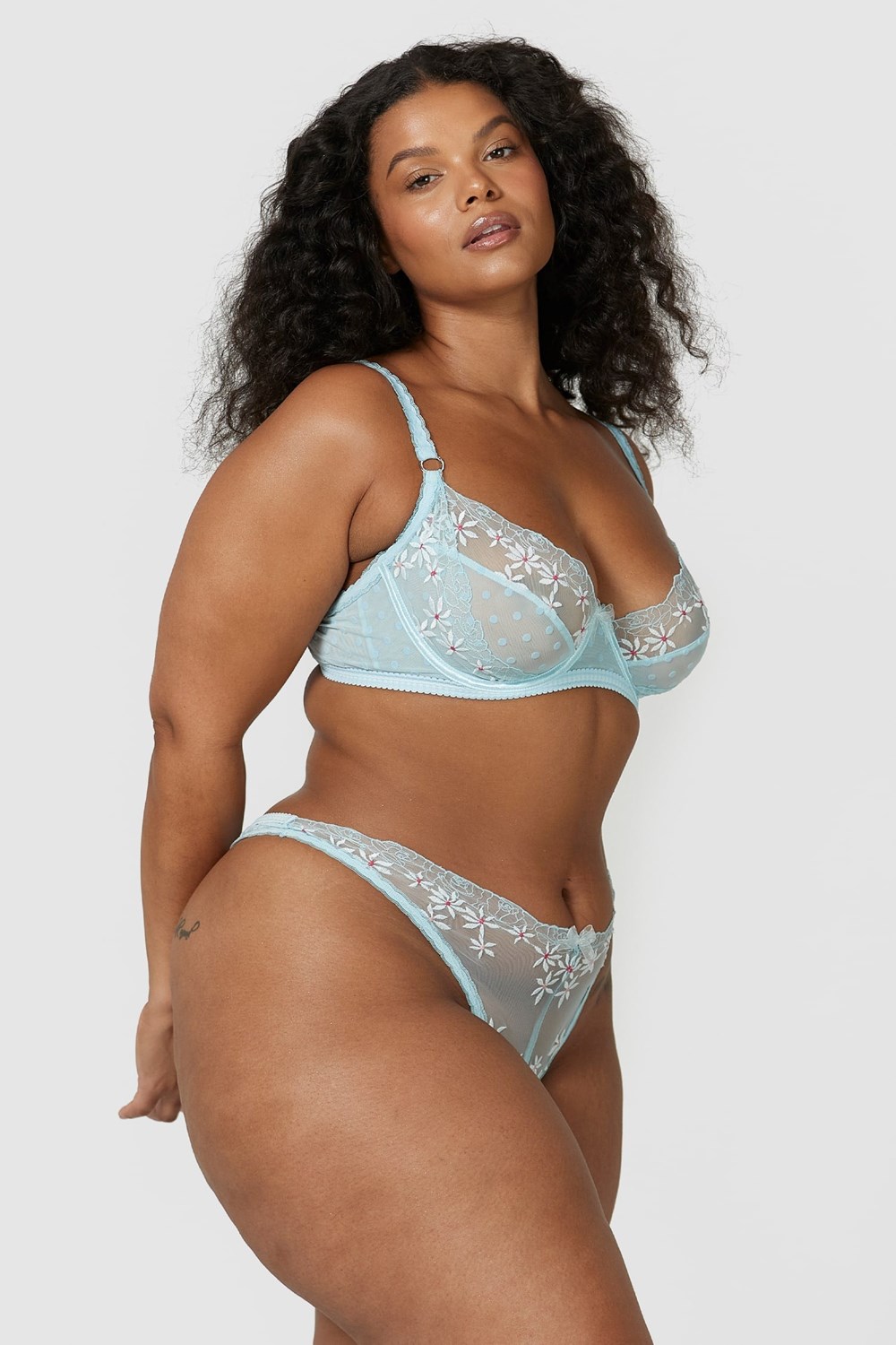 Lounge Underwear Flair Balcony Bra & String/Briefs Set Blauw | PQ3286407