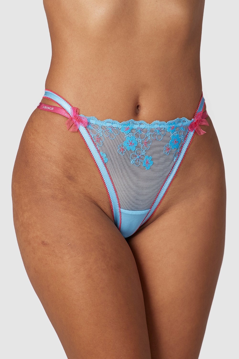 Lounge Underwear Floral Embroidered String Blauw | GQ3274059