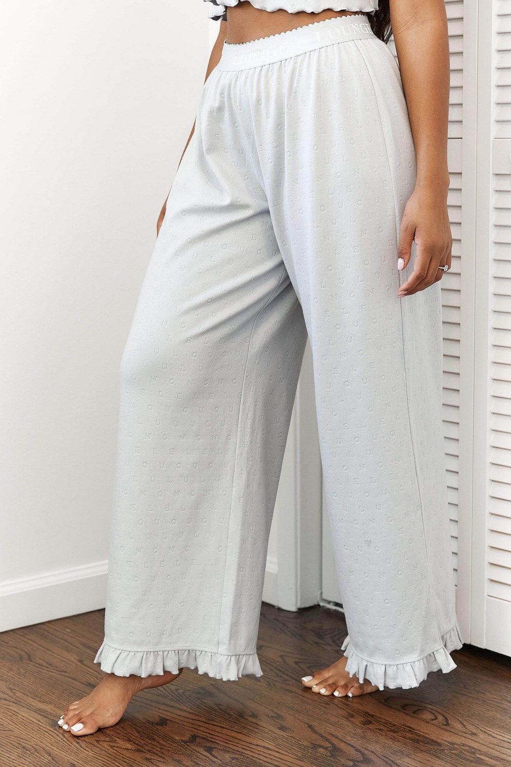 Lounge Underwear Frill Pajama Trousers Frost | SF0529763