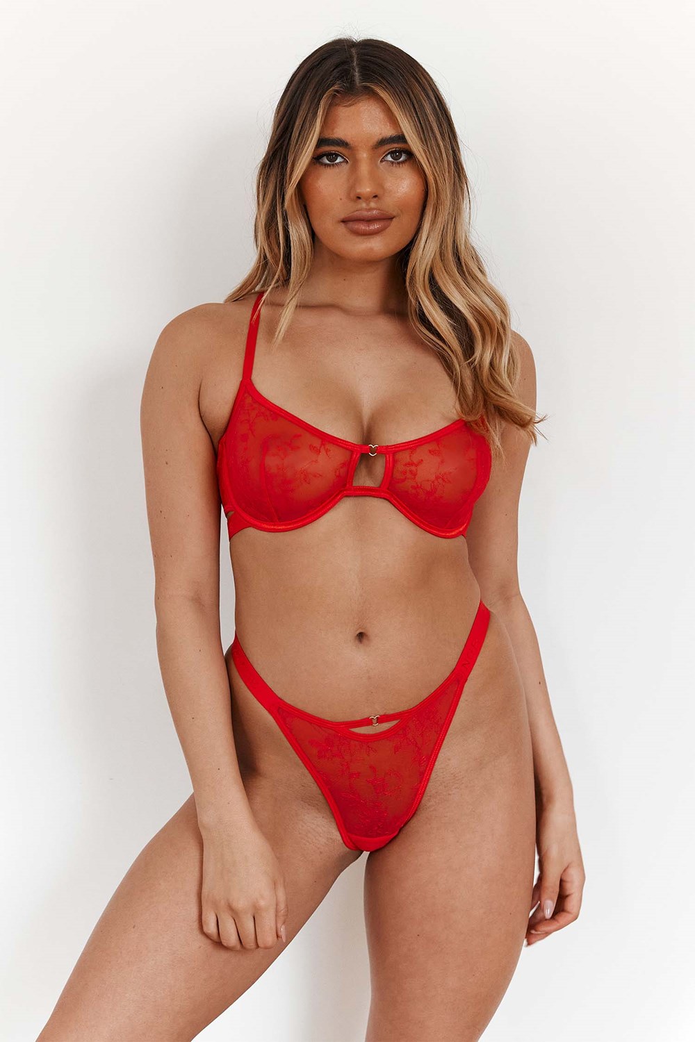 Lounge Underwear Grace Bra & String Set Rood | HQ3267904