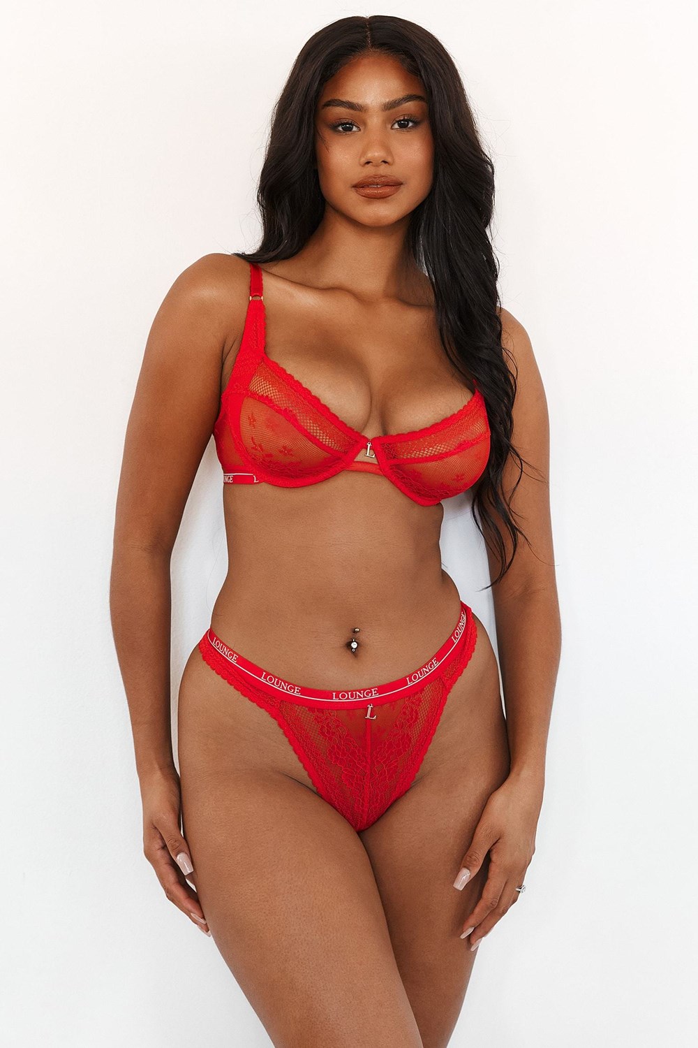 Lounge Underwear Liberty Balcony Bra & String/Briefs Set Rood | QN1328496