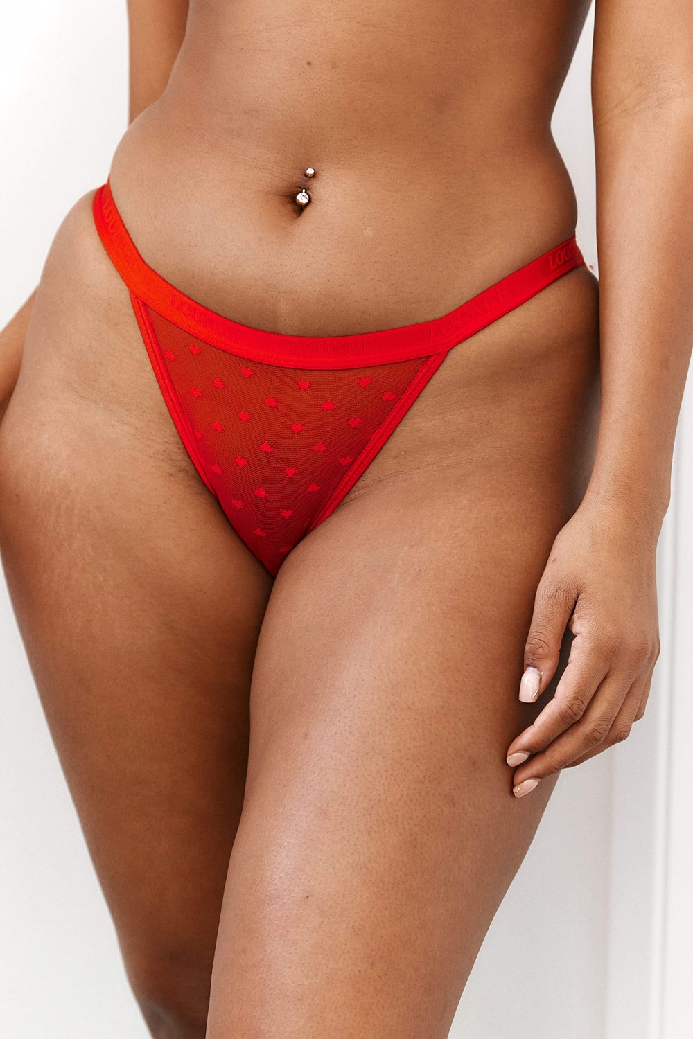 Lounge Underwear Love Heart Mesh Triangle Briefs Rood | IR6729381