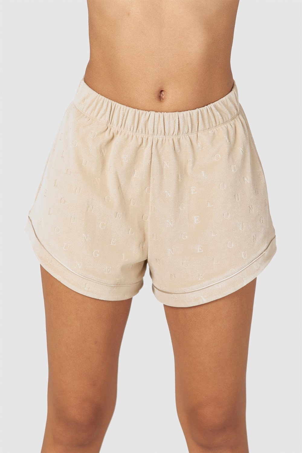 Lounge Underwear Luxury Embossed Pajama Shorts Mink | OM5812769