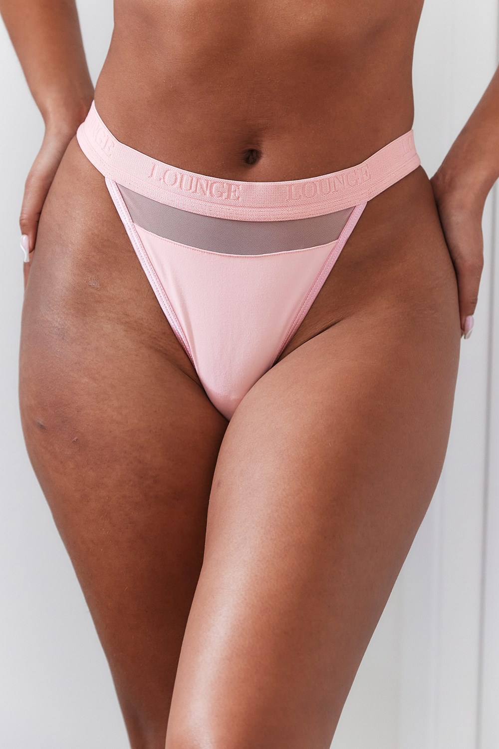 Lounge Underwear Mesh String Roze | NJ7425318