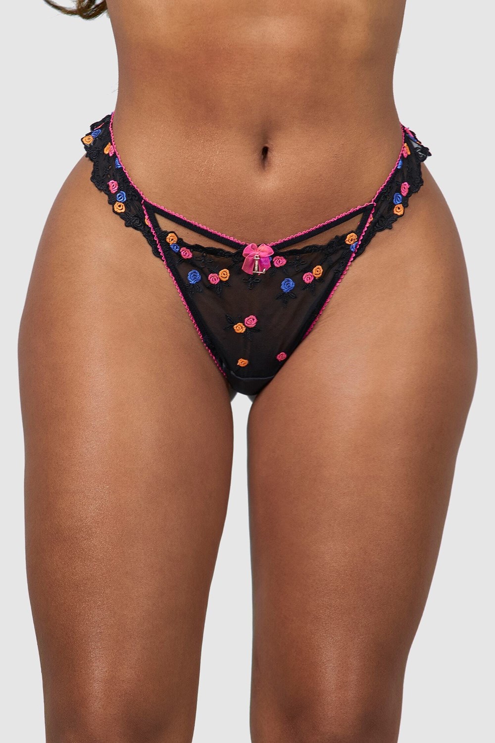 Lounge Underwear Neon G-string Zwart | AH0295678