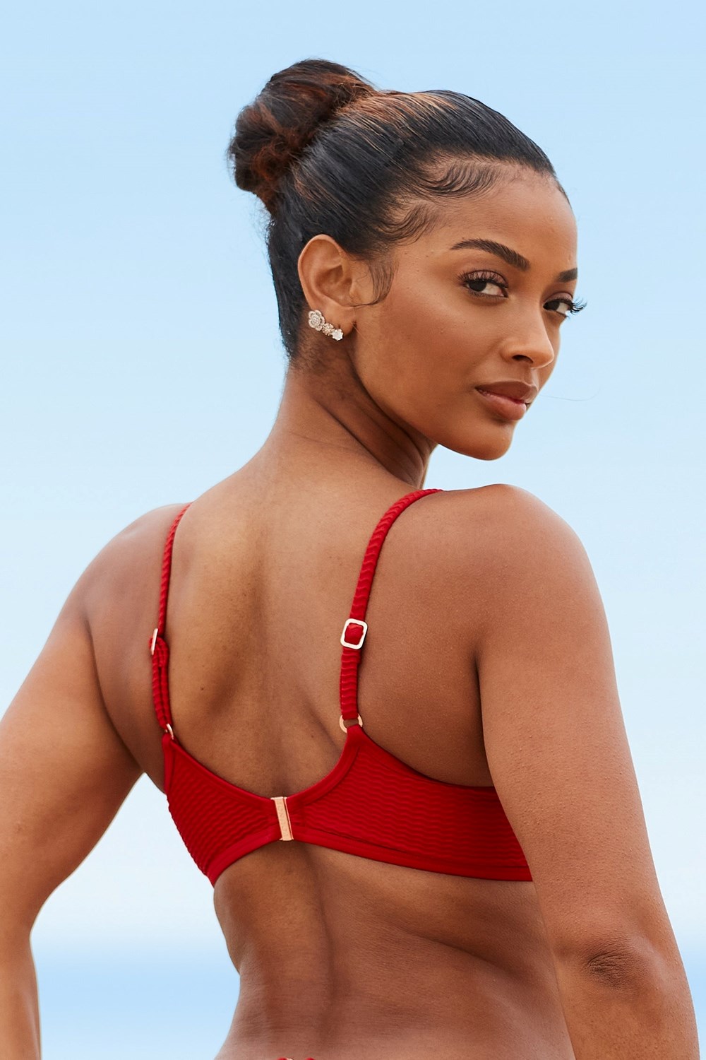 Lounge Underwear New York Textured Bikini Top Rood | UD3046987