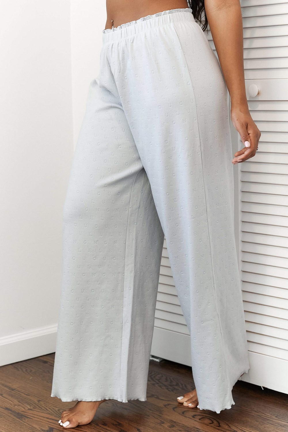 Lounge Underwear Ruffle Pajama Trousers Frost | CB1432579