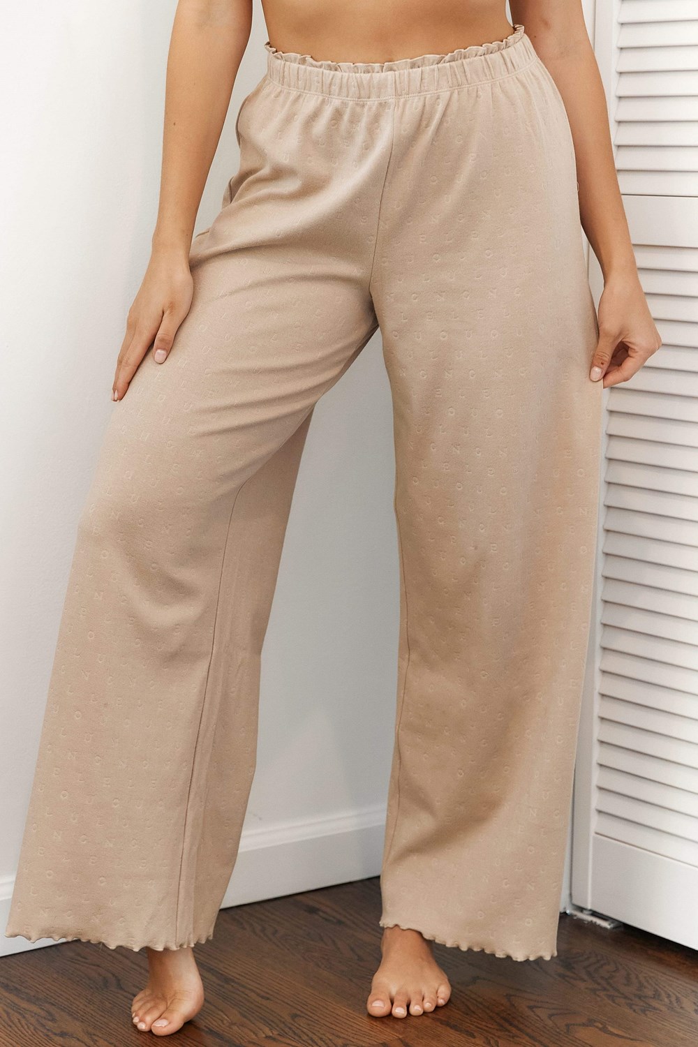 Lounge Underwear Ruffle Pajama Trousers Mink | CE9506247