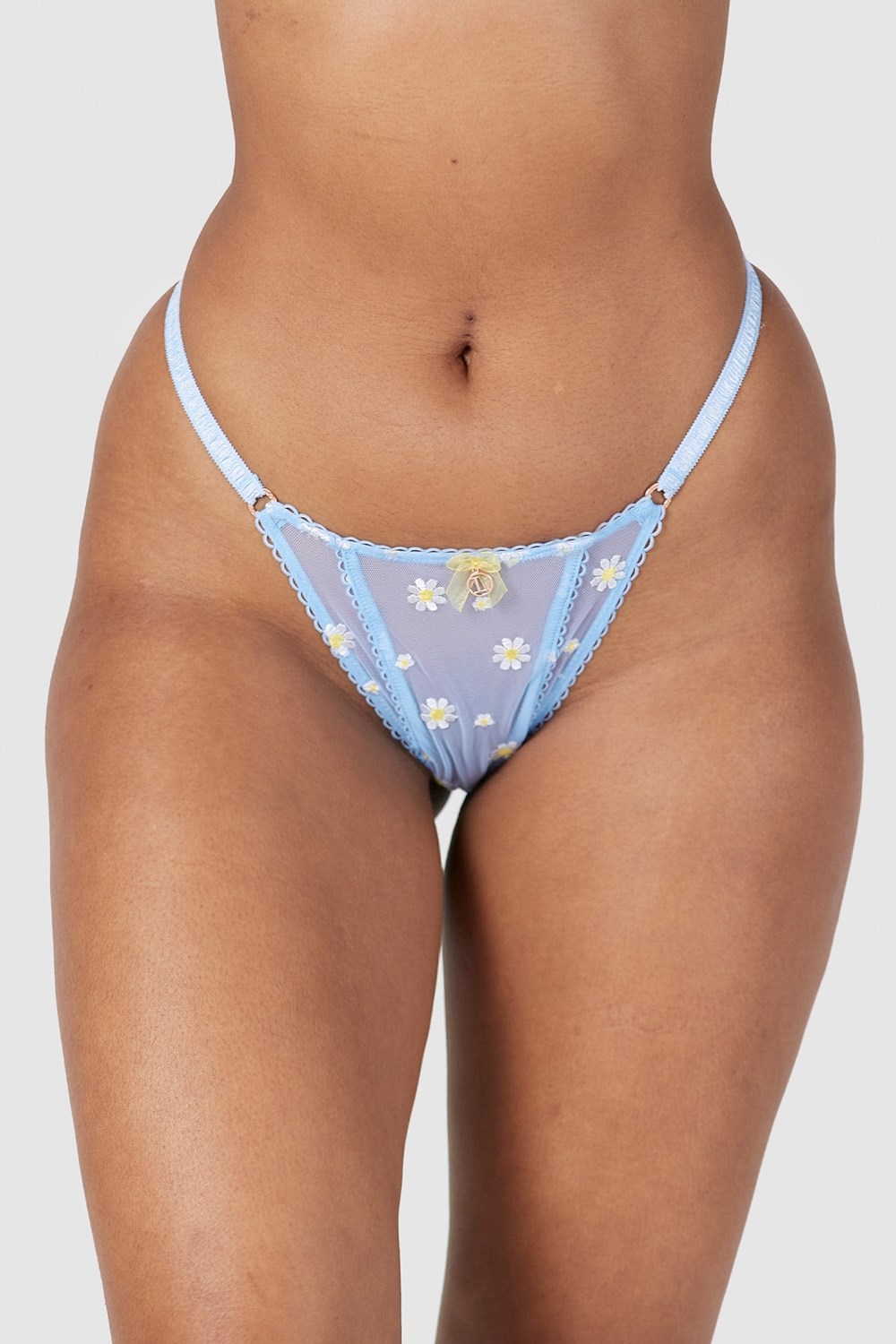 Lounge Underwear Sheer Floral String Blauw | GL7523069