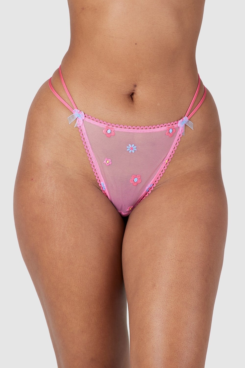 Lounge Underwear Sheer Floral String Roze | GH2156748