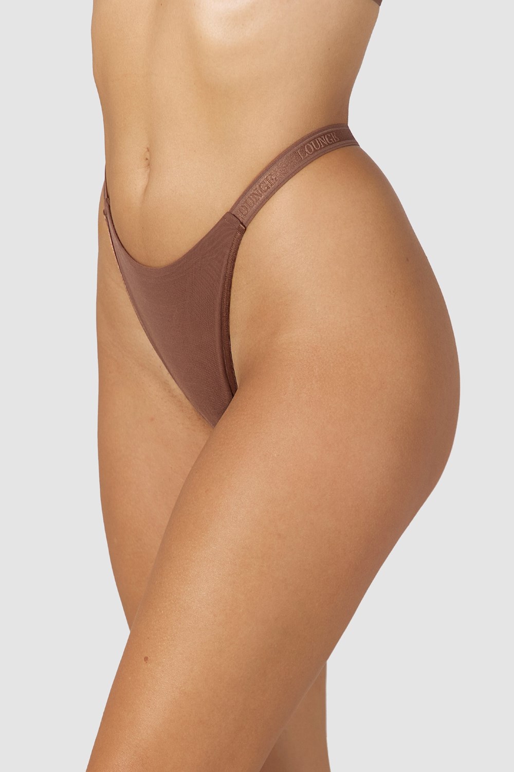 Lounge Underwear Smooth Mesh String Chestnut | TE5328471