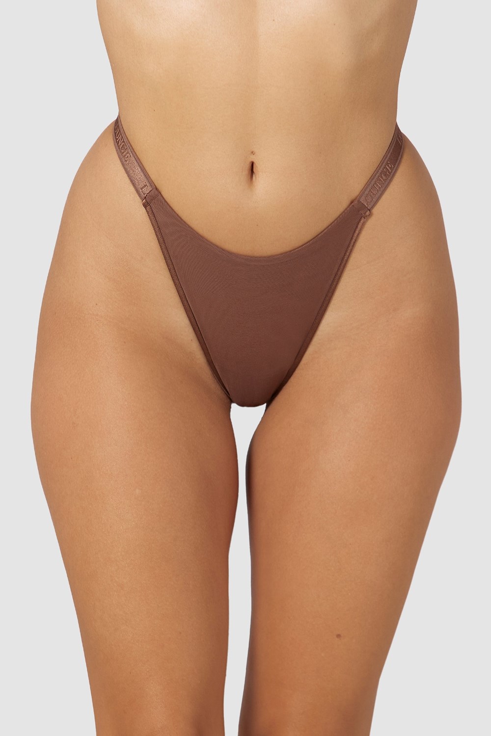 Lounge Underwear Smooth Mesh String Chestnut | TE5328471