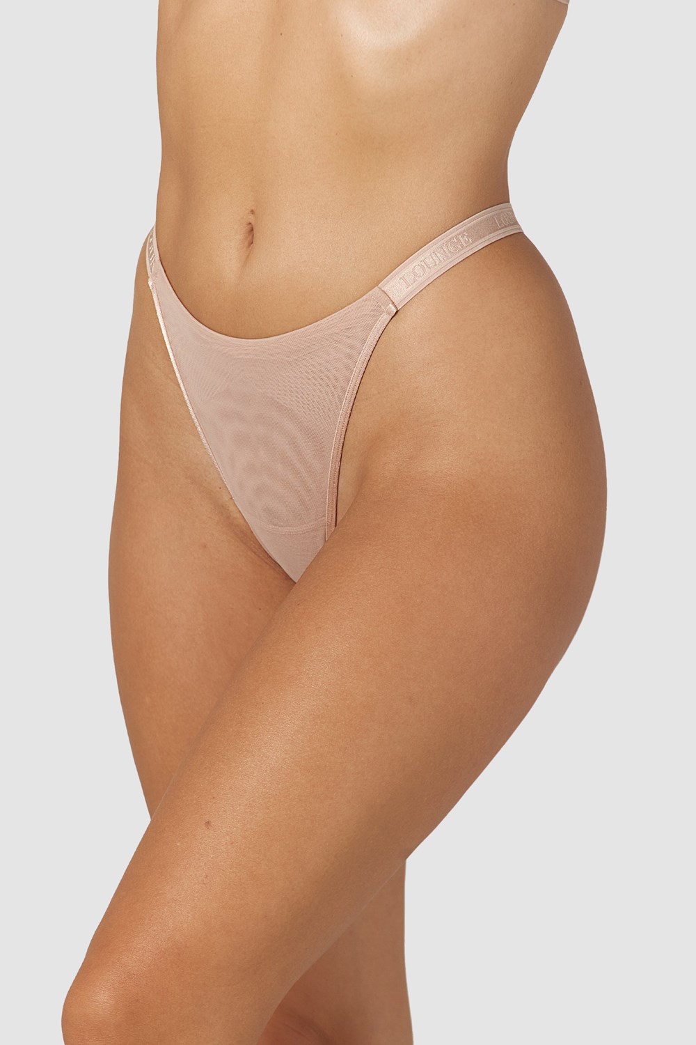 Lounge Underwear Smooth Mesh String Taupe | GP7508231