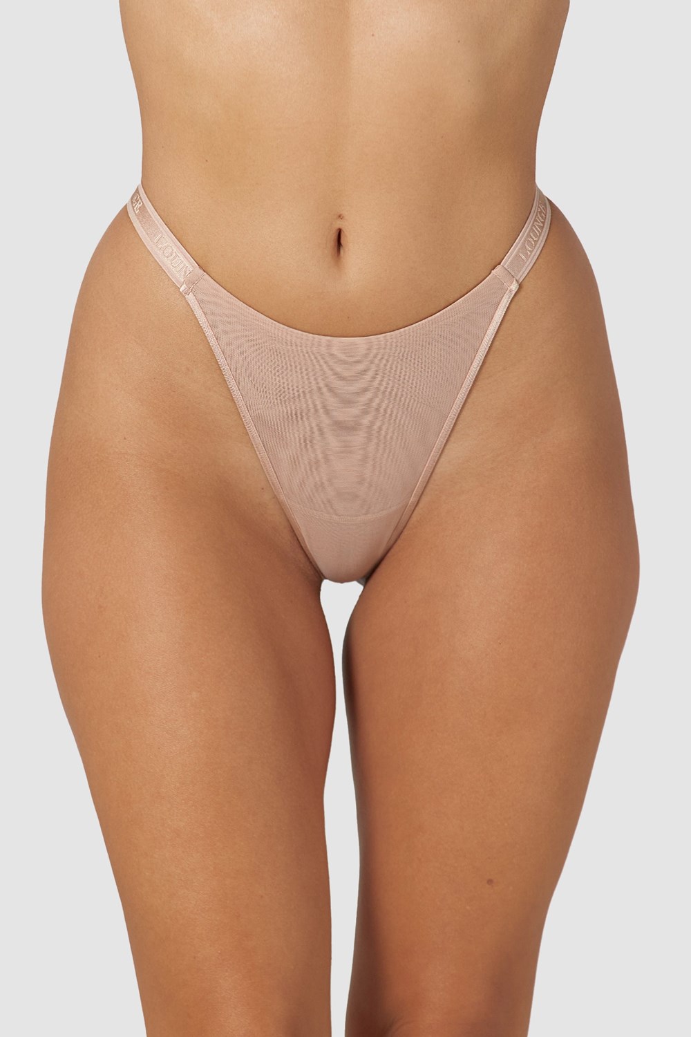 Lounge Underwear Smooth Mesh String Taupe | GP7508231