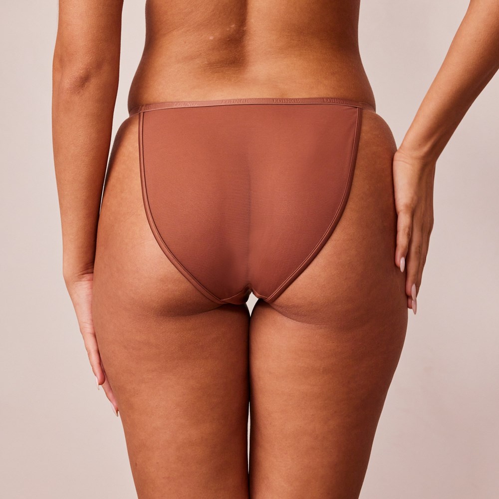 Lounge Underwear Soft Satin Briefs Mocha | BO5492168