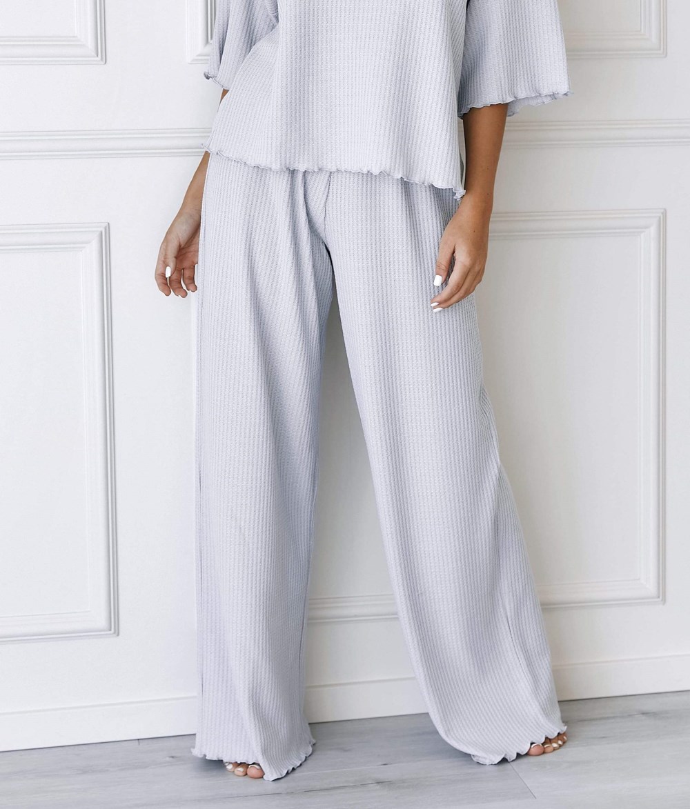 Lounge Underwear Soft Waffle Pajama Trousers Frost | JZ5608497