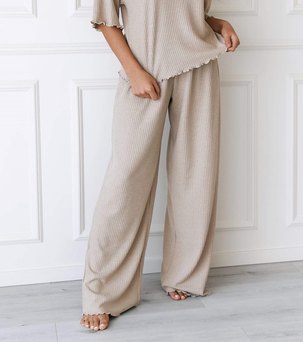 Lounge Underwear Soft Waffle Pajama Trousers Mink | VG3960518