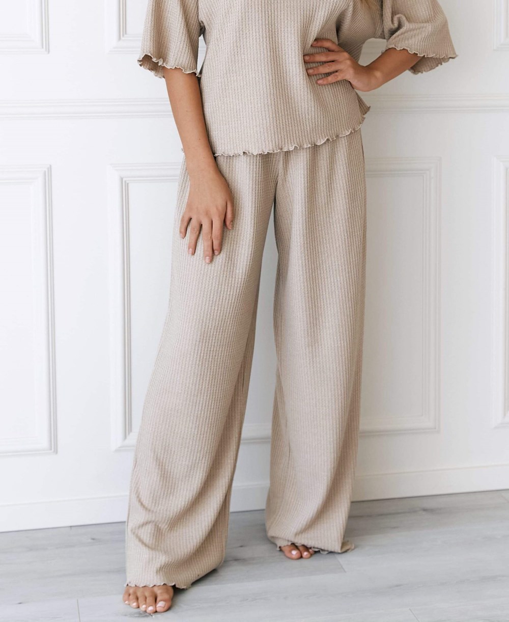 Lounge Underwear Soft Waffle Pajama Trousers Mink | VG3960518