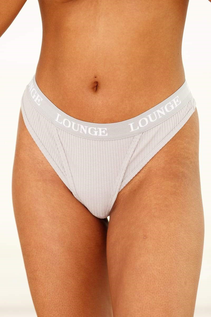 Lounge Underwear Ultra Comfort Geribbeld String Grijs | GH9071524