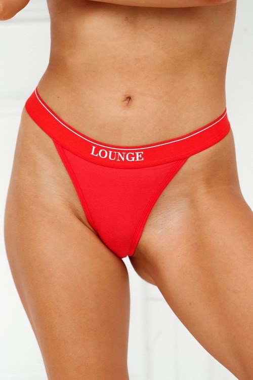 Lounge Underwear Bamboo Minimal Triangle String Rood | TS8640357