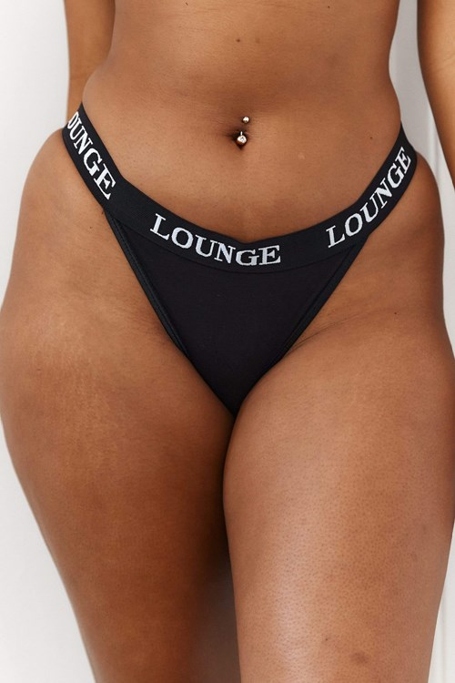 Lounge Underwear Bamboo Triangle String Zwart | ED8975413