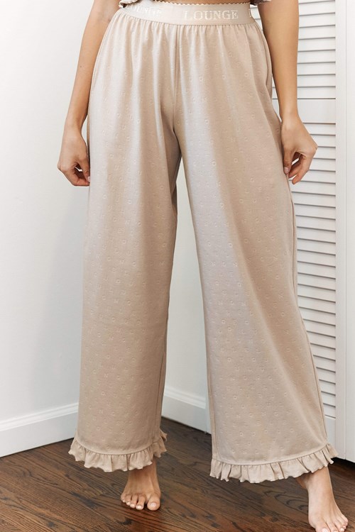 Lounge Underwear Frill Pajama Trousers Mink | ZT6954812