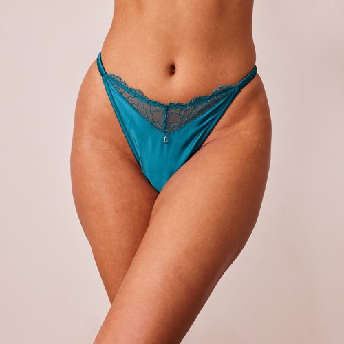 Lounge Underwear Gewatteerd Kanten G-string Turquoise | PJ3092568