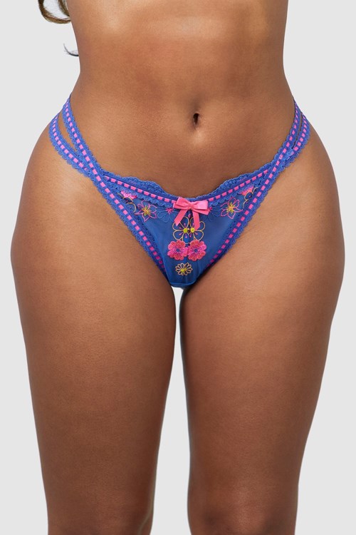 Lounge Underwear Neon String Blauw | JL4973612