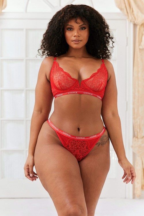 Lounge Underwear Royal Balcony Bra & String Set Rood | LM4290517