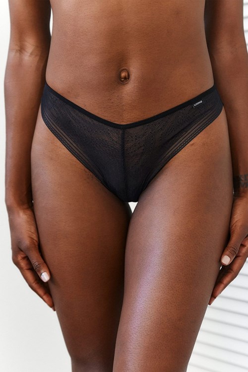 Lounge Underwear Seamless Barely There String Zwart | RU2978063