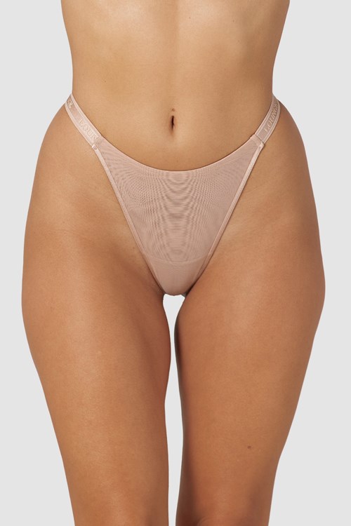 Lounge Underwear Smooth Mesh String Taupe | GP7508231