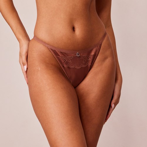 Lounge Underwear Soft Satin Briefs Mocha | BO5492168