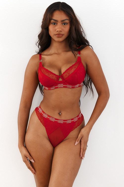 Lounge Underwear Vogue Balcony Bra & String/Briefs Set Bordeaux | IP0957146