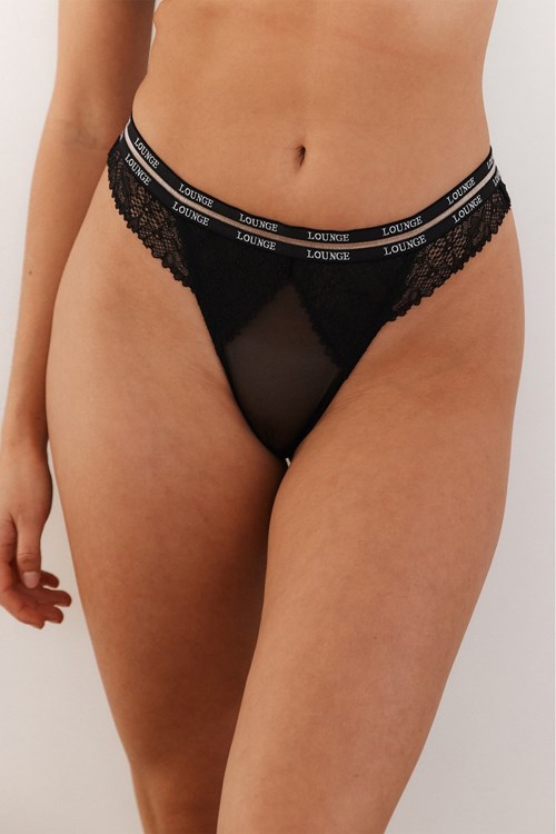 Lounge Underwear Vogue String Zwart | QW5683217